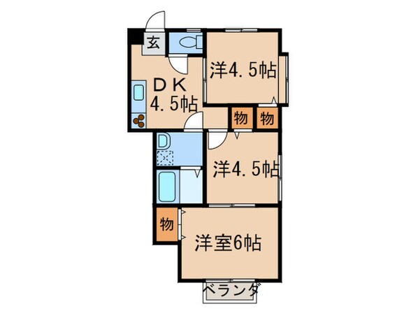 レジデンスTAKAKI　B棟の物件間取画像